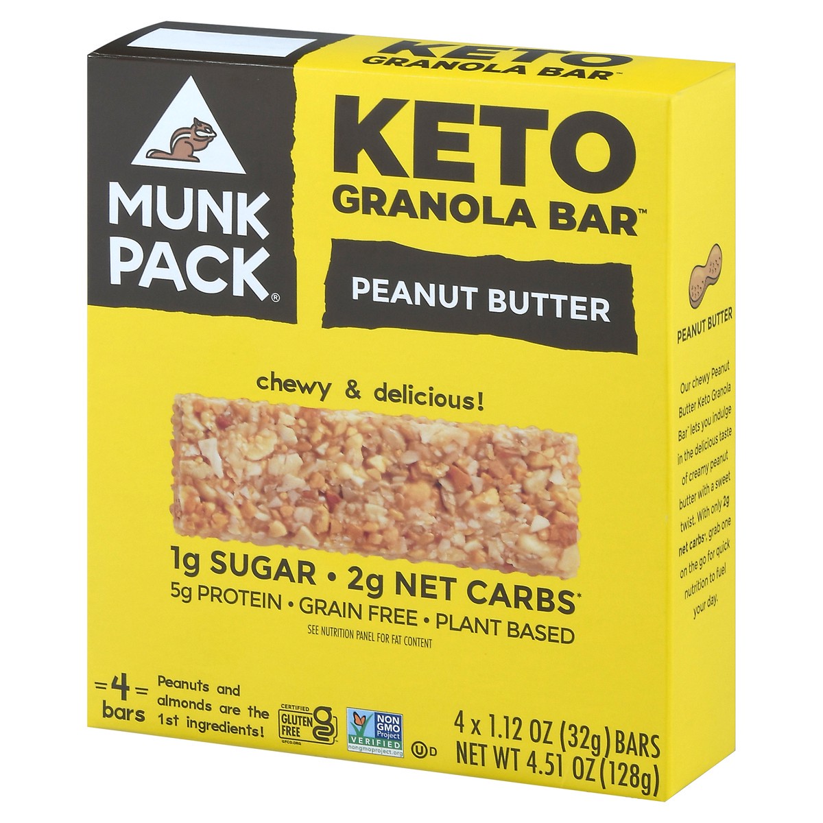 slide 9 of 14, Munk Pack Keto Peanut Butter Granola Bar 4 -1.12 oz Packs, 4 ct