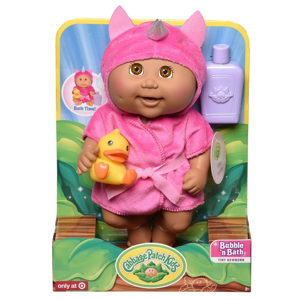 slide 2 of 3, Cabbage Patch Kids Bubble N Bath Pink Unicorn Tiny 9" Newborn Baby Doll, 1 ct