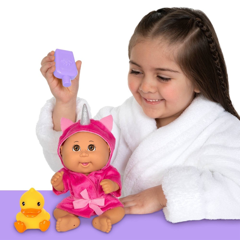 slide 3 of 3, Cabbage Patch Kids Bubble N Bath Pink Unicorn Tiny 9" Newborn Baby Doll, 1 ct