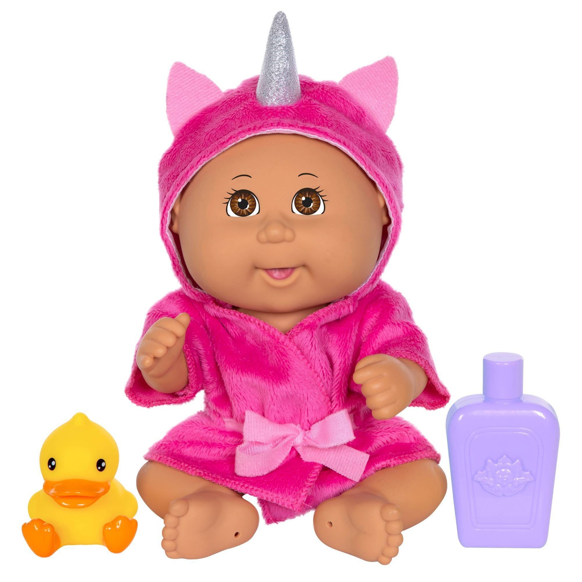 slide 1 of 3, Cabbage Patch Kids Bubble N Bath Pink Unicorn Tiny 9" Newborn Baby Doll, 1 ct