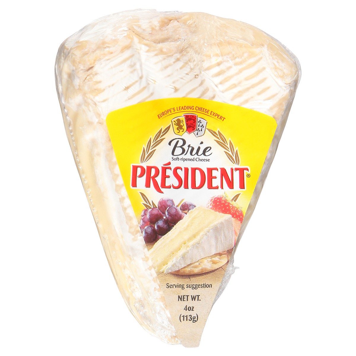 slide 2 of 9, Président Brie Soft Ripened Cheese Wedge,