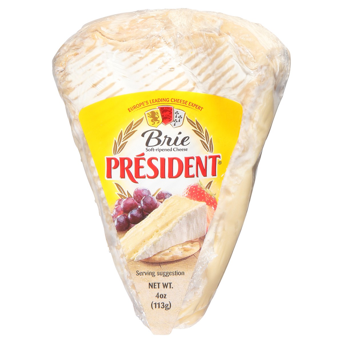 slide 3 of 9, Président Brie Soft Ripened Cheese Wedge,