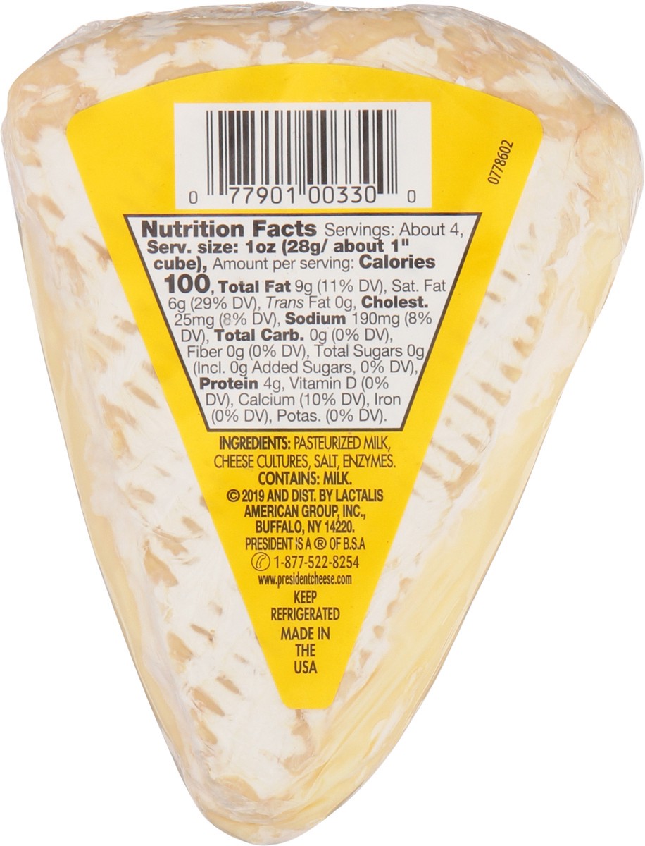 slide 4 of 9, Président Brie Soft Ripened Cheese Wedge,