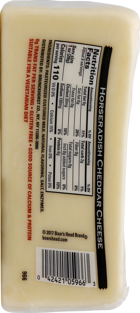 slide 2 of 7, Boar's Head Bold Horseradish Cheddar Cheese, 1 ct