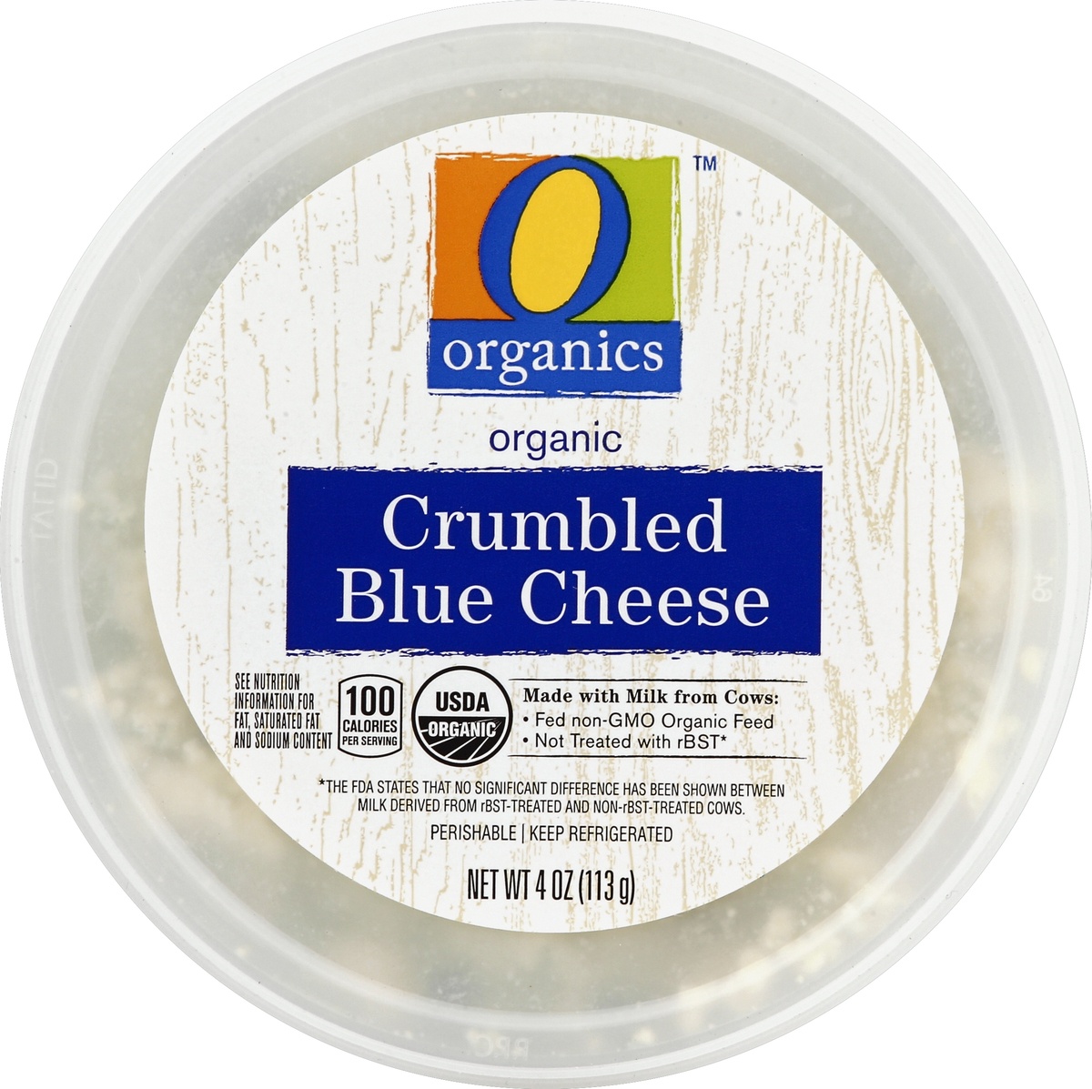 slide 3 of 3, O Organics Organic Cheese Blue Crumbled, 4 oz