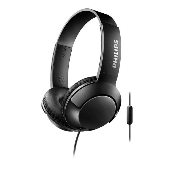 slide 1 of 1, Philips Wired On-Ear Headphones With Mic - Black, 1 ct