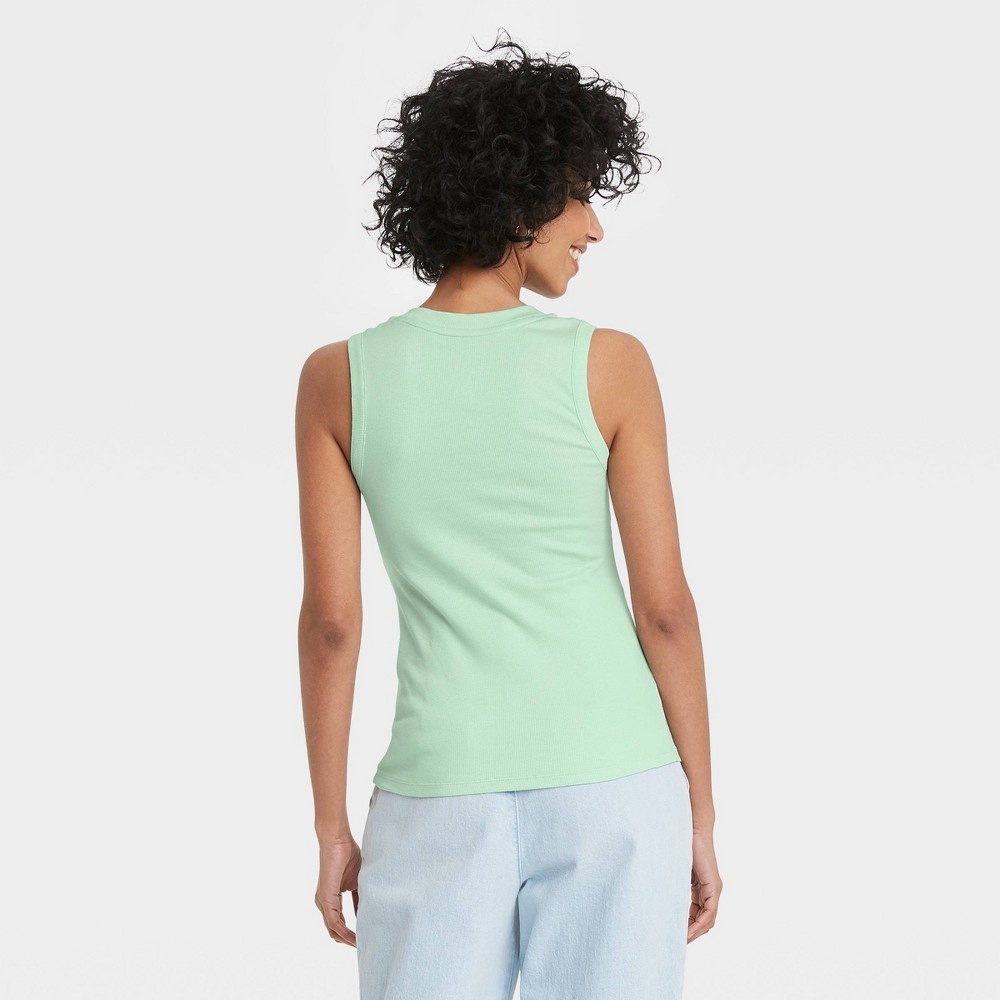 slide 2 of 3, Women's Slim Fit Tank Top - A New Day Light Green L, 1 ct
