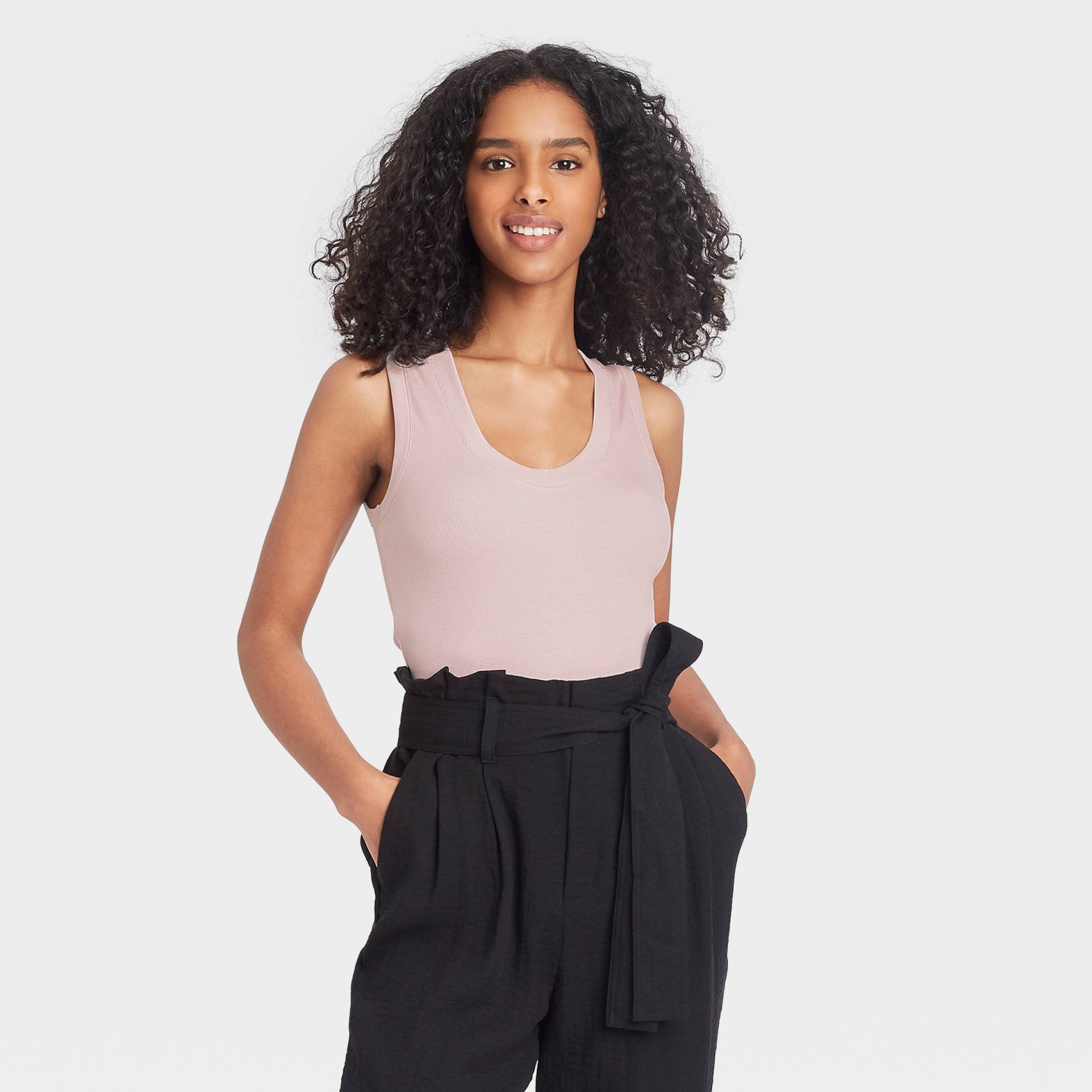 slide 1 of 3, Women's Slim Fit Tank Top - A New Day Light Purple XL, 1 ct