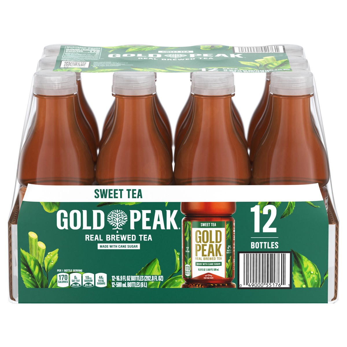 slide 1 of 2, Gold Peak Sweetened Black Tea Bottles, 16.9 fl oz, 12 Pack, 12 ct; 16.9 oz