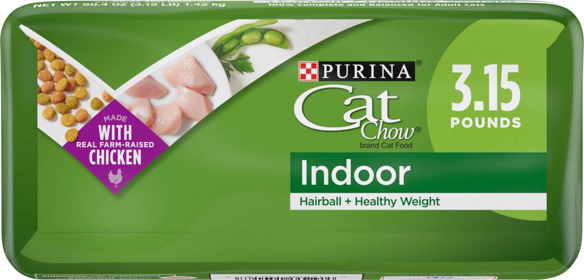 slide 2 of 9, Cat Chow Purina Cat Chow Indoor Dry Cat Food, Hairball + Healthy Weight, 3.15 lb