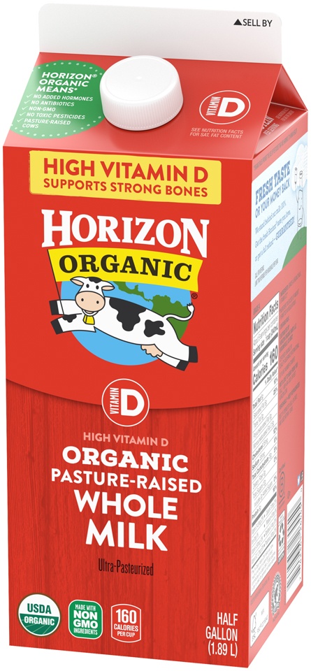 slide 3 of 8, Horizon Organic Whole High Vitamin D Milk, Half Gallon, 64 fl oz