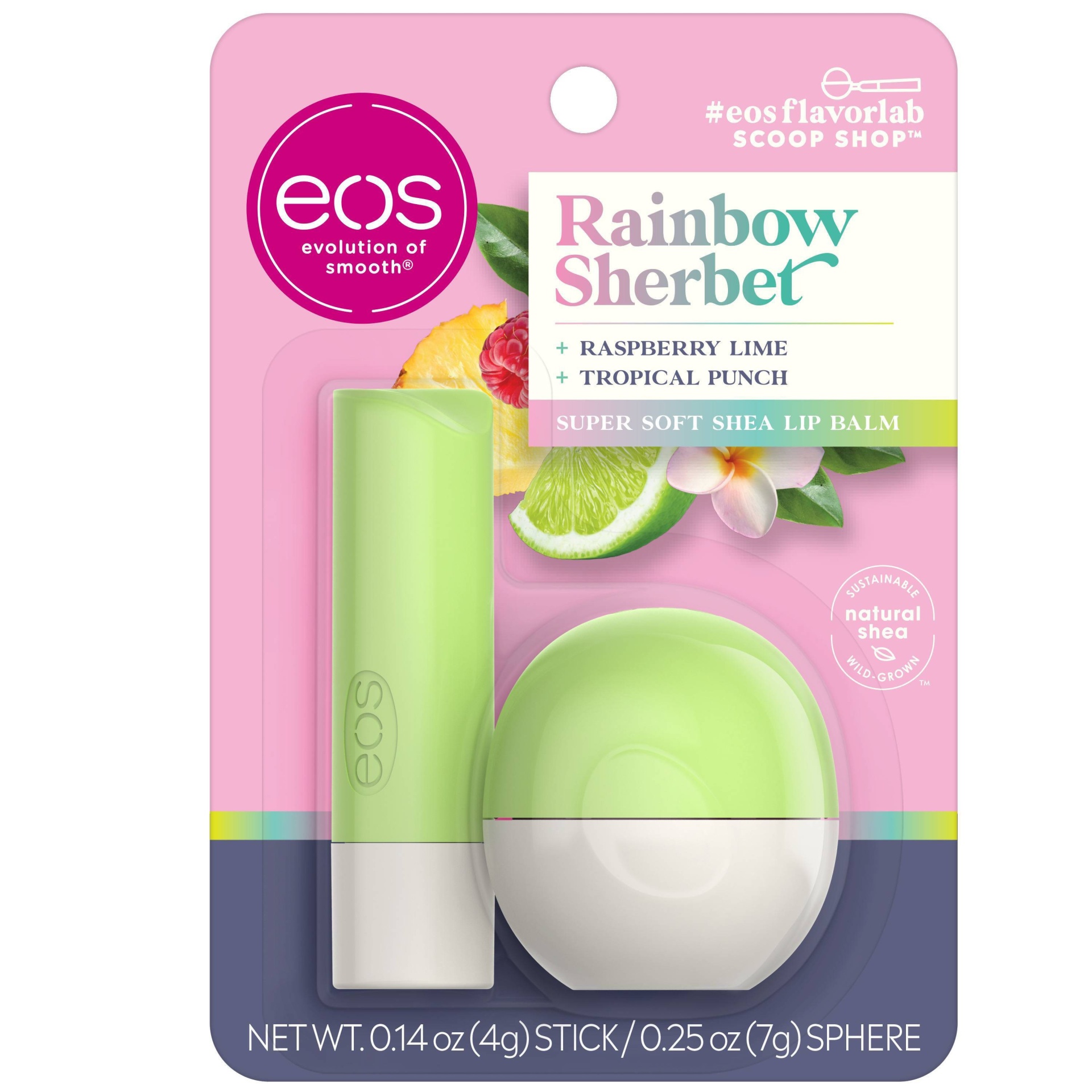 eos Rainbow Sherbet Lip Balm & Sphere 2 ct, 0.39 oz | Shipt