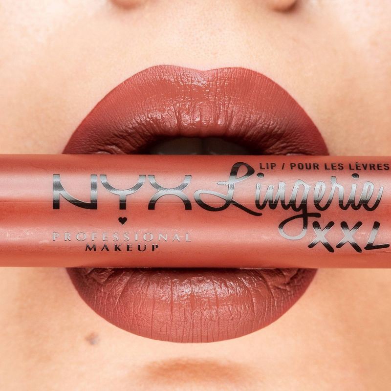 slide 5 of 9, NYX Professional Makeup Lip Lingerie XXL Smooth Matte Liquid Lipstick - 16hr Longwear - 10 Low Cut - 0.13 fl oz, 0.13 fl oz