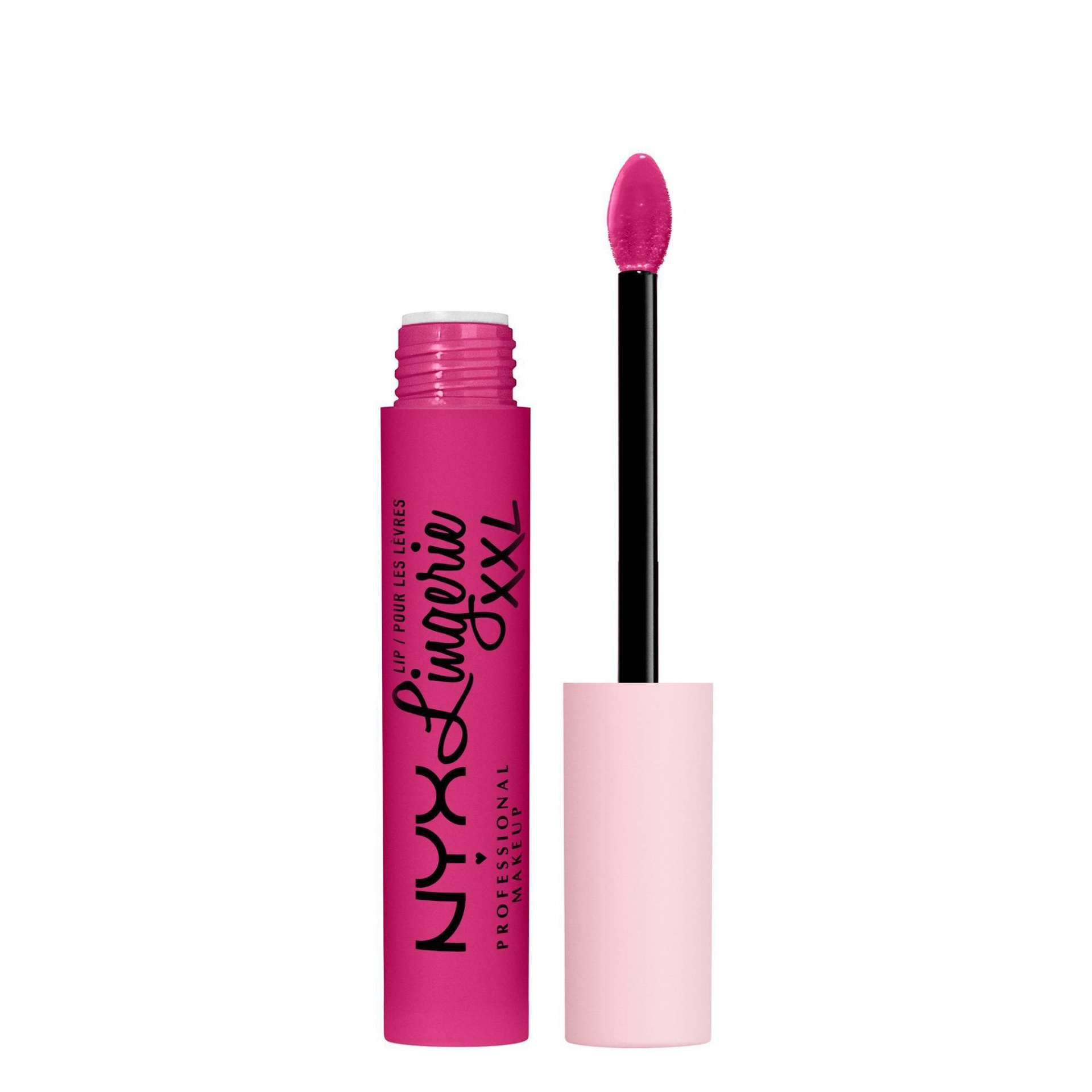 slide 1 of 9, NYX Professional Makeup Lip Lingerie XXL Smooth Matte Liquid Lipstick - 16hr Longwear - 19 Pink Hit - 0.13 fl oz, 0.13 fl oz