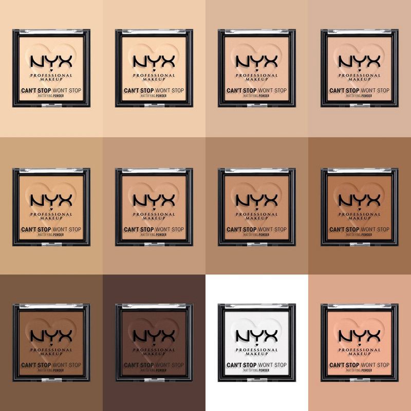 slide 5 of 5, NYX Professional Makeup Can't Stop Won't Stop Mattifying Pressed Powder - 01 Fair - 0.21oz, 0.21 oz