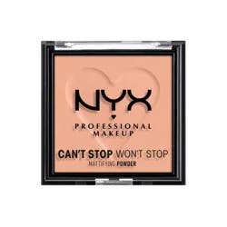 NYX Professional Makeup Can't Stop Won't Stop Mattifying Pressed Powder - 12 Brightening Peach - 0.21oz