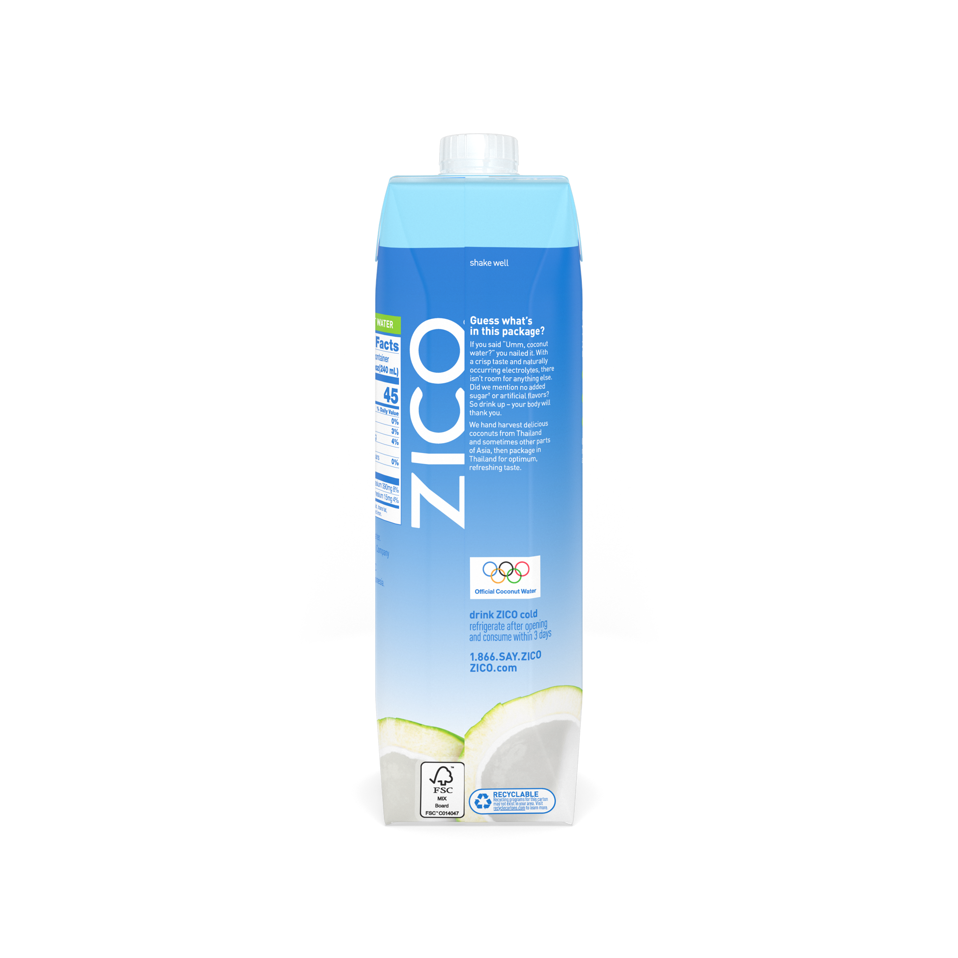 slide 4 of 4, Zico Natural Coconut Water 33.8 fl oz, 33.8 fl oz