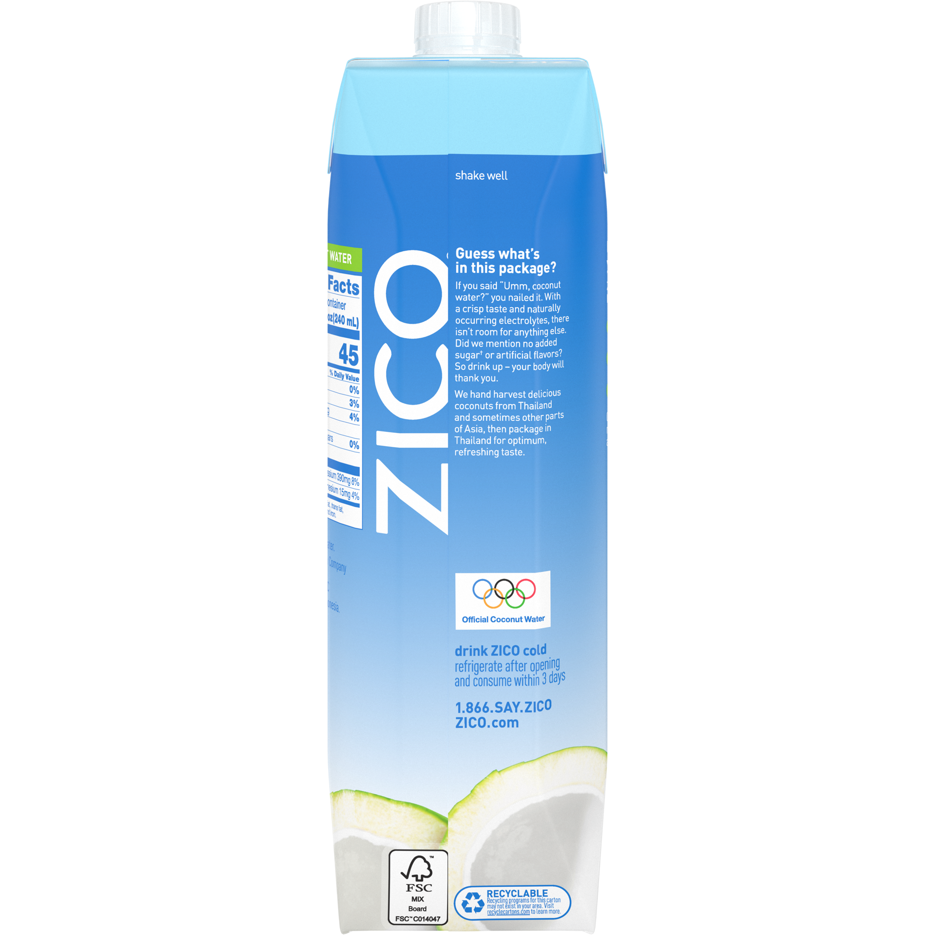 slide 2 of 4, Zico Natural Coconut Water 33.8 fl oz, 33.8 fl oz