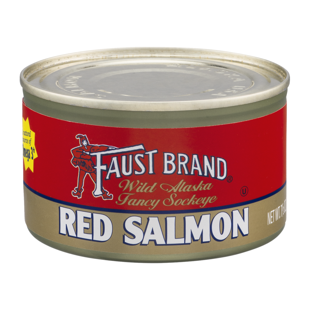slide 1 of 1, Faust Brand Red Salmon, 7.5 oz