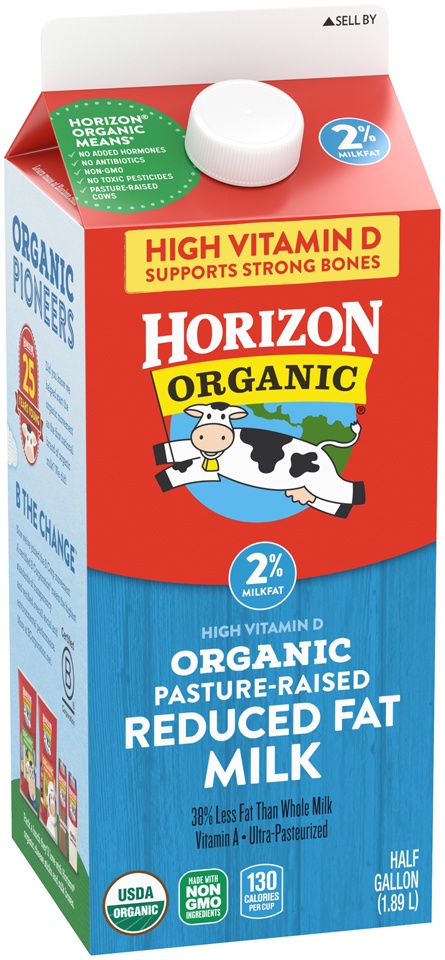 slide 4 of 8, Horizon Organic 2% Reduced Fat High Vitamin D Milk, Half Gallon, 64 fl oz