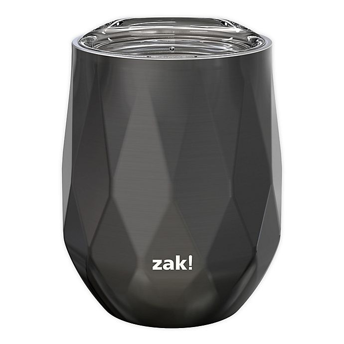 slide 1 of 4, Zak! Designs Fractal Wine Stainless Steel Gunmetal Tumbler, 11 oz