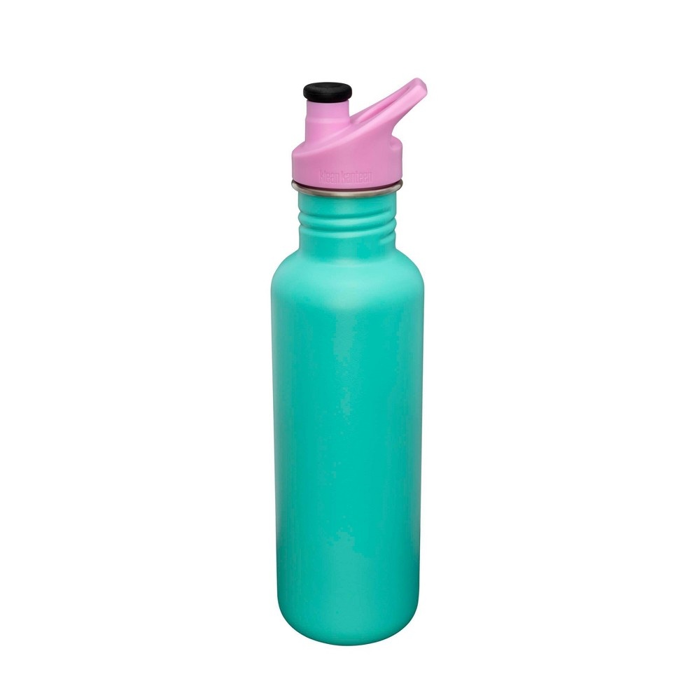 slide 3 of 3, Klean Kanteen Classic Florida Keys Stainless Steel Water Bottle with Sports Cap - Matte Teal/Pink, 27 oz