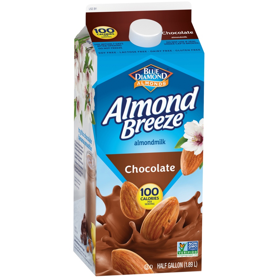 Almond Breeze Blue Diamond Almond Breeze Chocolate Almond Milk 1/2 gal