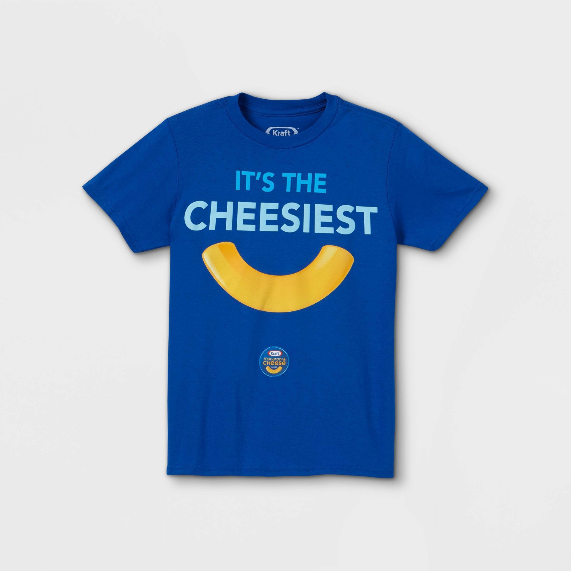 slide 1 of 2, Heinz Boys' Mac and Cheese It's the Cheesiest Short Sleeve Graphic T-Shirt - Blue L, 1 ct