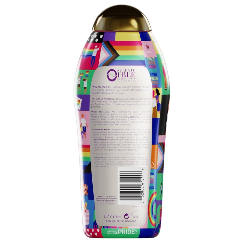 slide 2 of 5, OGX Care with Pride Coconut Miracle Oil Conditioner, 19.5 fl oz