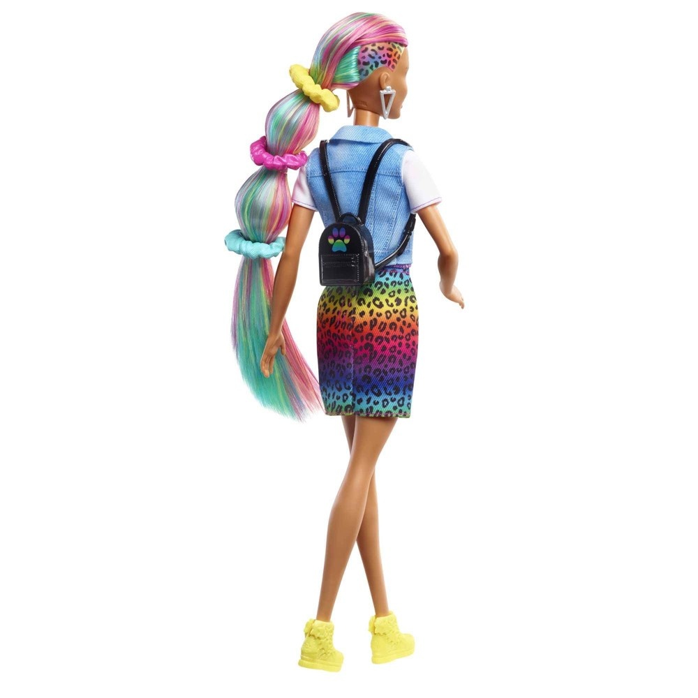 Barbie Leopard Rainbow Hair Doll - Silver Top 1 ct | Shipt