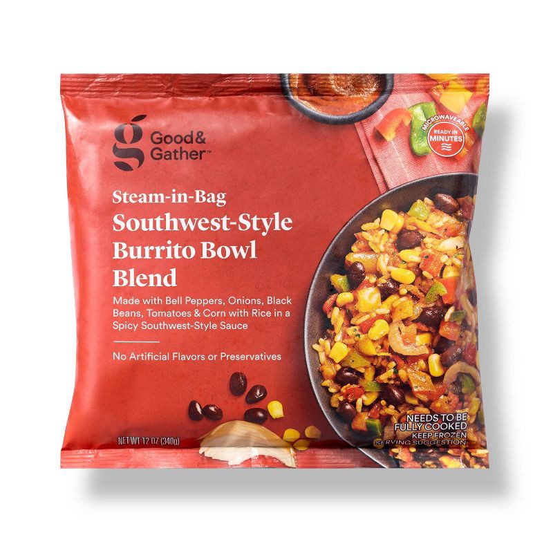 slide 1 of 3, Southwest-Style Burrito Bowl Frozen Veggie Blend - 12oz - Good & Gather™, 12 oz