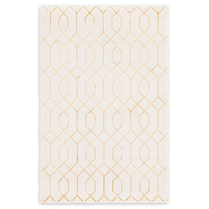 slide 1 of 9, Marilyn Monroe Trellis Glam Gold Powerloomed Area Rug - White, 4 ft x 6 ft