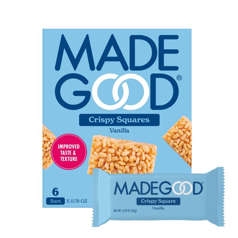 slide 1 of 7, MadeGood Vanilla Crispy Squares - 6pk, 6 ct