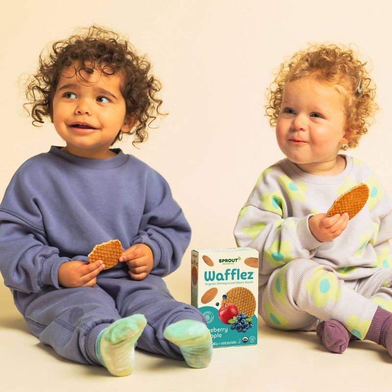 slide 4 of 4, Sprout Organics Sprout Foods Organic Blueberry Apple Wafflez Toddler Snacks - 3.15oz, 3.15 oz