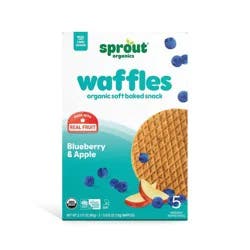 Sprout Organics Soft Baked Waffles for Toddlers - Blueberry + Apple - 5ct
