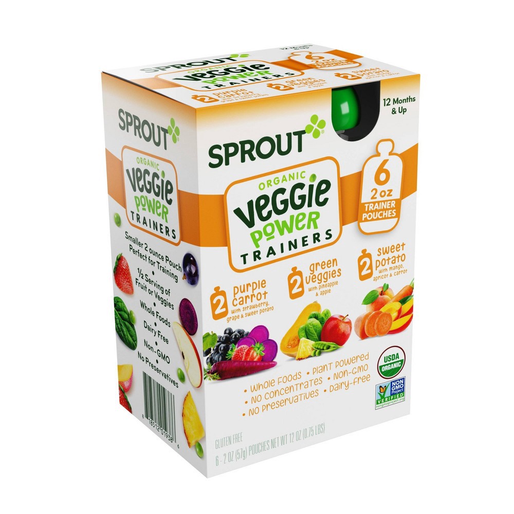 slide 4 of 6, Sprout Foods Organic Toddler Flavor Introduction Kit to Veggies Baby Food Pouches - 12oz/6pk, 6 ct; 12 oz