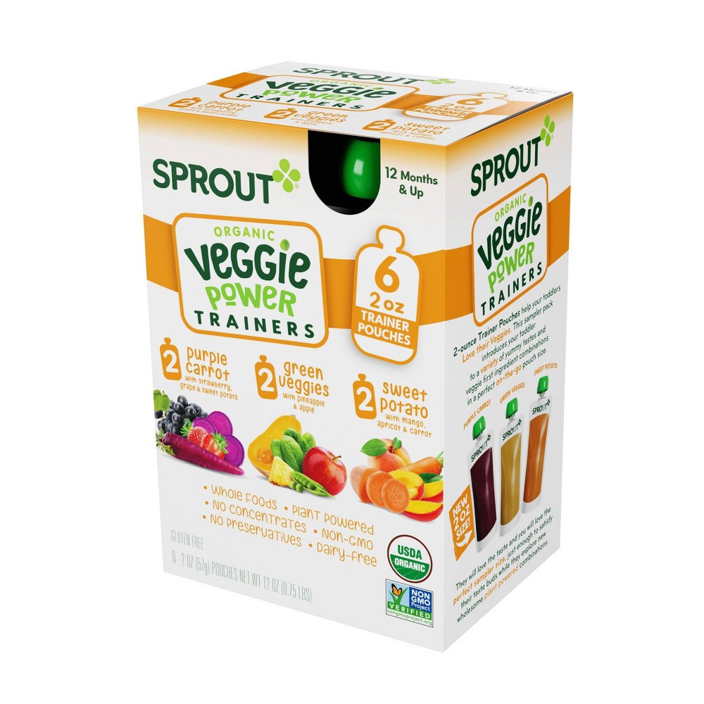 slide 2 of 6, Sprout Foods Organic Toddler Flavor Introduction Kit to Veggies Baby Food Pouches - 12oz/6pk, 6 ct; 12 oz