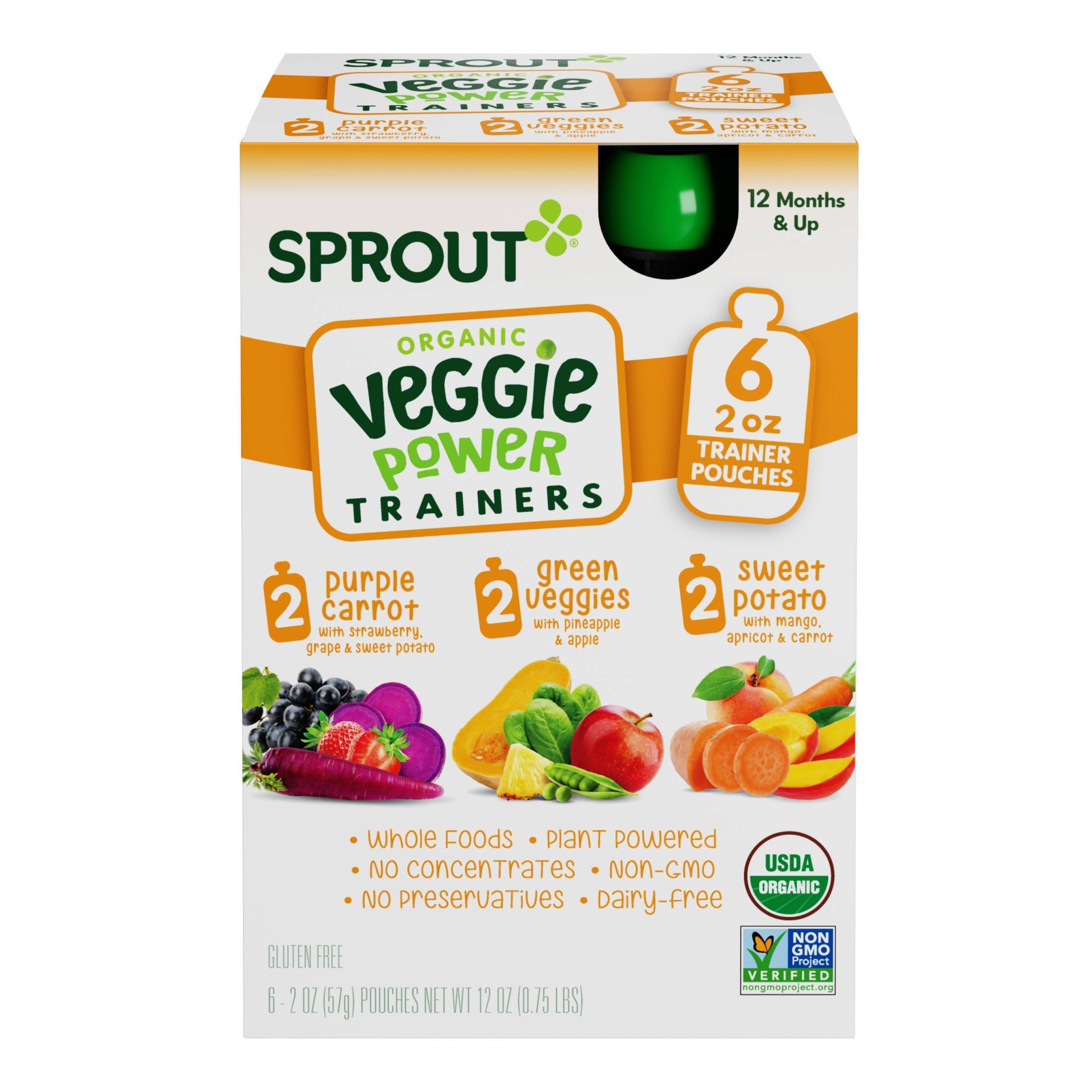 Veggie Baby Food Pouches with Pineapple & Apple