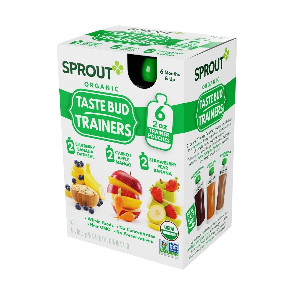 slide 3 of 6, Sprout Foods Organic Flavor Introduction Kit to Fruit Baby Food Pouches - 12oz/6pk, 6 ct; 12 oz