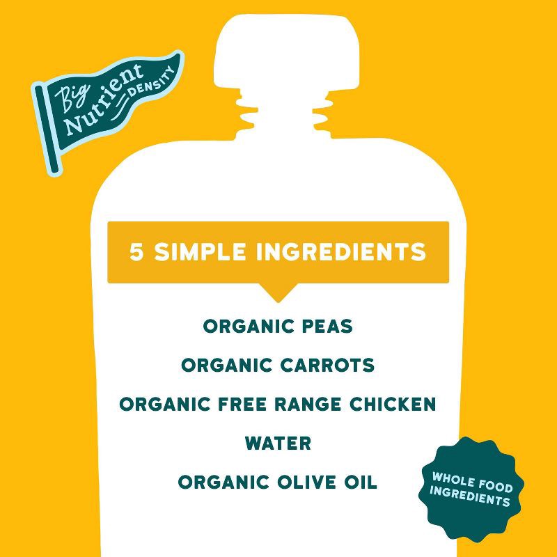 slide 6 of 8, Serenity Kids Free Range Chicken with Organic Peas & Carrots Baby Food Pouch - 3.5oz, 3.5 oz