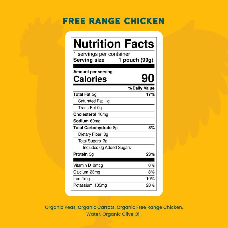 slide 8 of 8, Serenity Kids Free Range Chicken with Organic Peas & Carrots Baby Food Pouch - 3.5oz, 3.5 oz