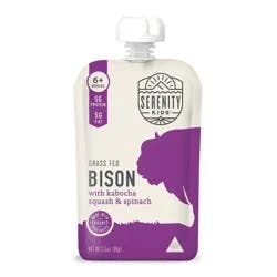 Serenity Kids Grass Fed Bison with Organic Kabocha Squash & Spinach Baby Food Pouch - 3.5oz