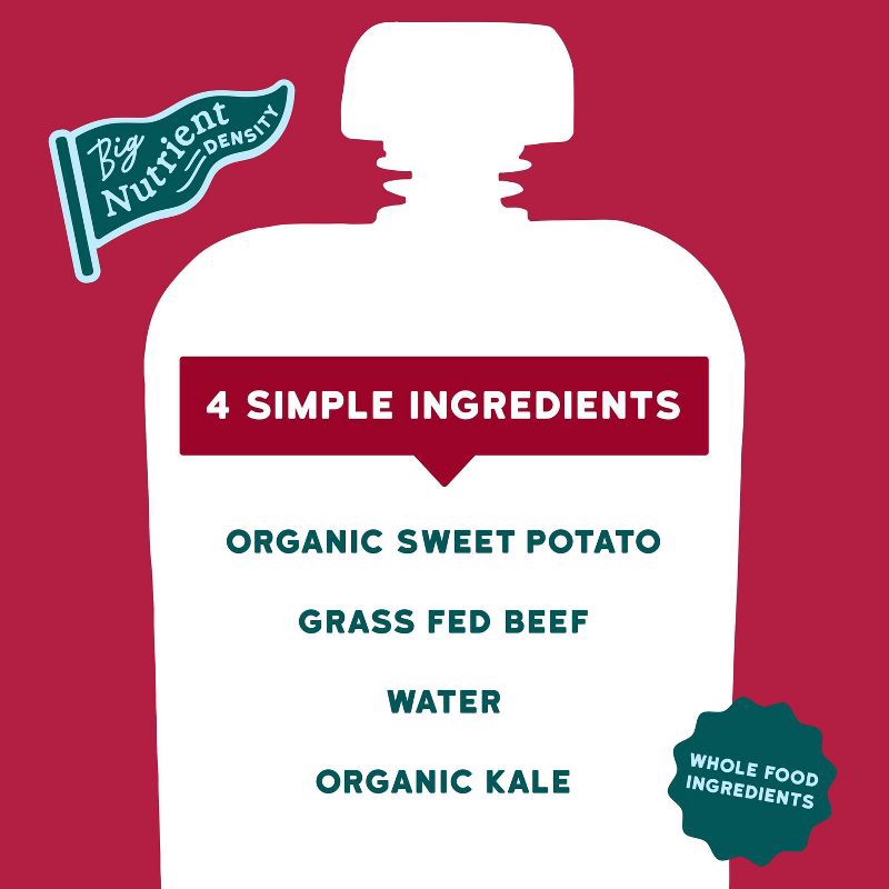 slide 6 of 8, Serenity Kids Grass Fed Beef with Organic Kale & Sweet Potato Baby Food Pouch - 3.5oz, 3.5 oz