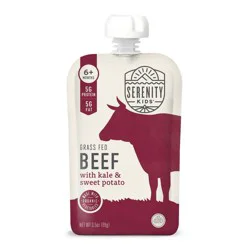 Serenity Kids Grass Fed Beef with Organic Kale & Sweet Potato Baby Food Pouch - 3.5oz
