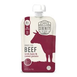 Serenity Kids Grass Fed Beef with Organic Kale & Sweet Potato Baby Food Pouch - 3.5oz