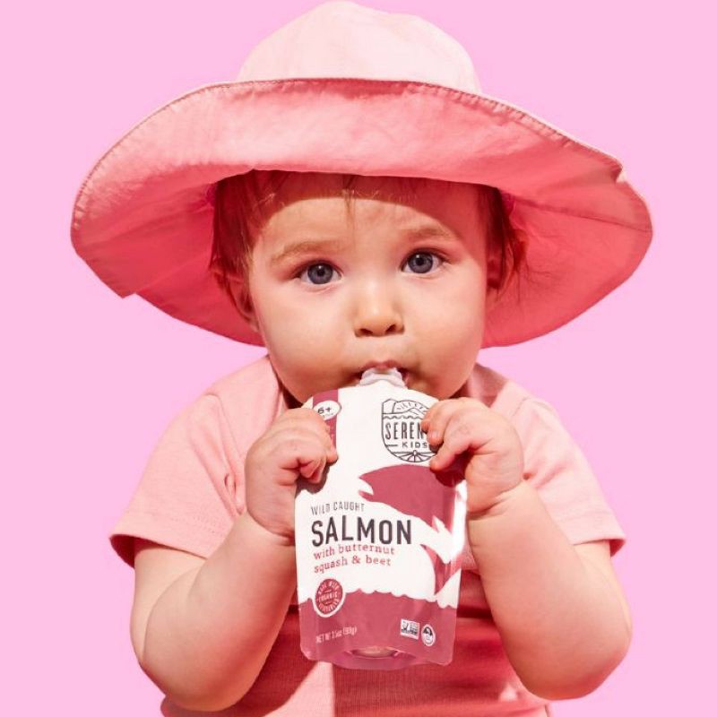 slide 7 of 8, Serenity Kids Wild Caught Salmon with Organic Butternut Squash & Beet Baby Food Pouch - 3.5oz, 3.5 oz