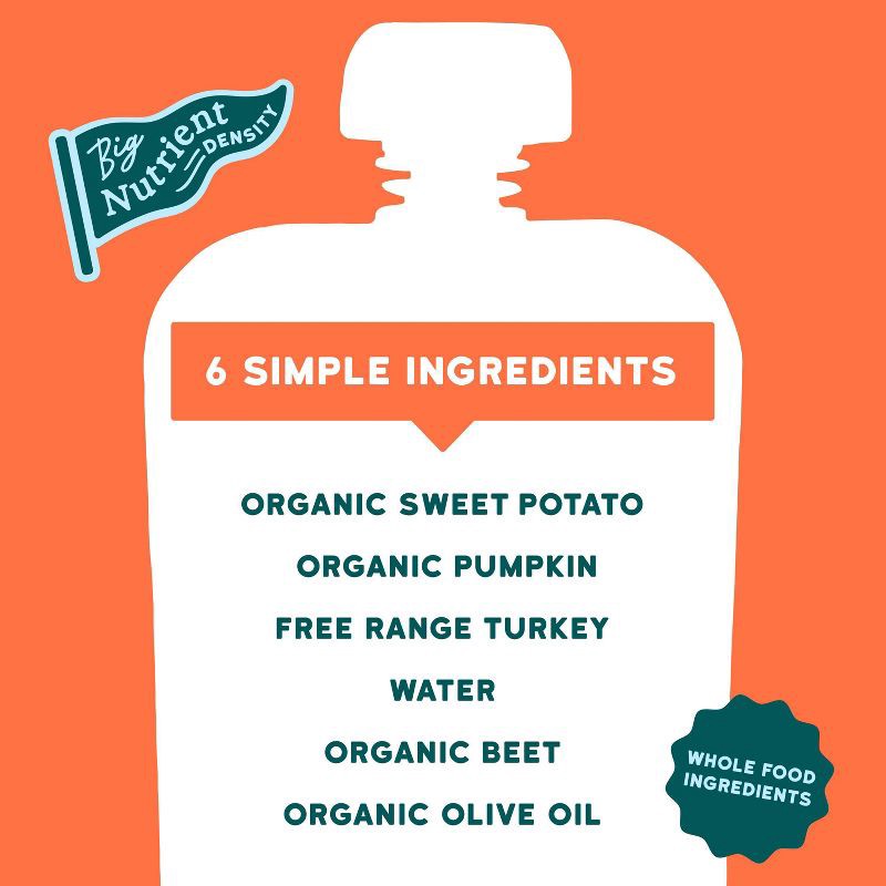 slide 6 of 9, Serenity Kids Free Range Turkey with Organic Sweet Potato, Pumpkin & Beet Baby Food Pouch - 3.5oz, 3.5 oz