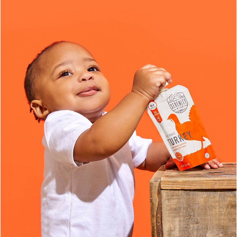slide 9 of 9, Serenity Kids Free Range Turkey with Organic Sweet Potato, Pumpkin & Beet Baby Food Pouch - 3.5oz, 3.5 oz