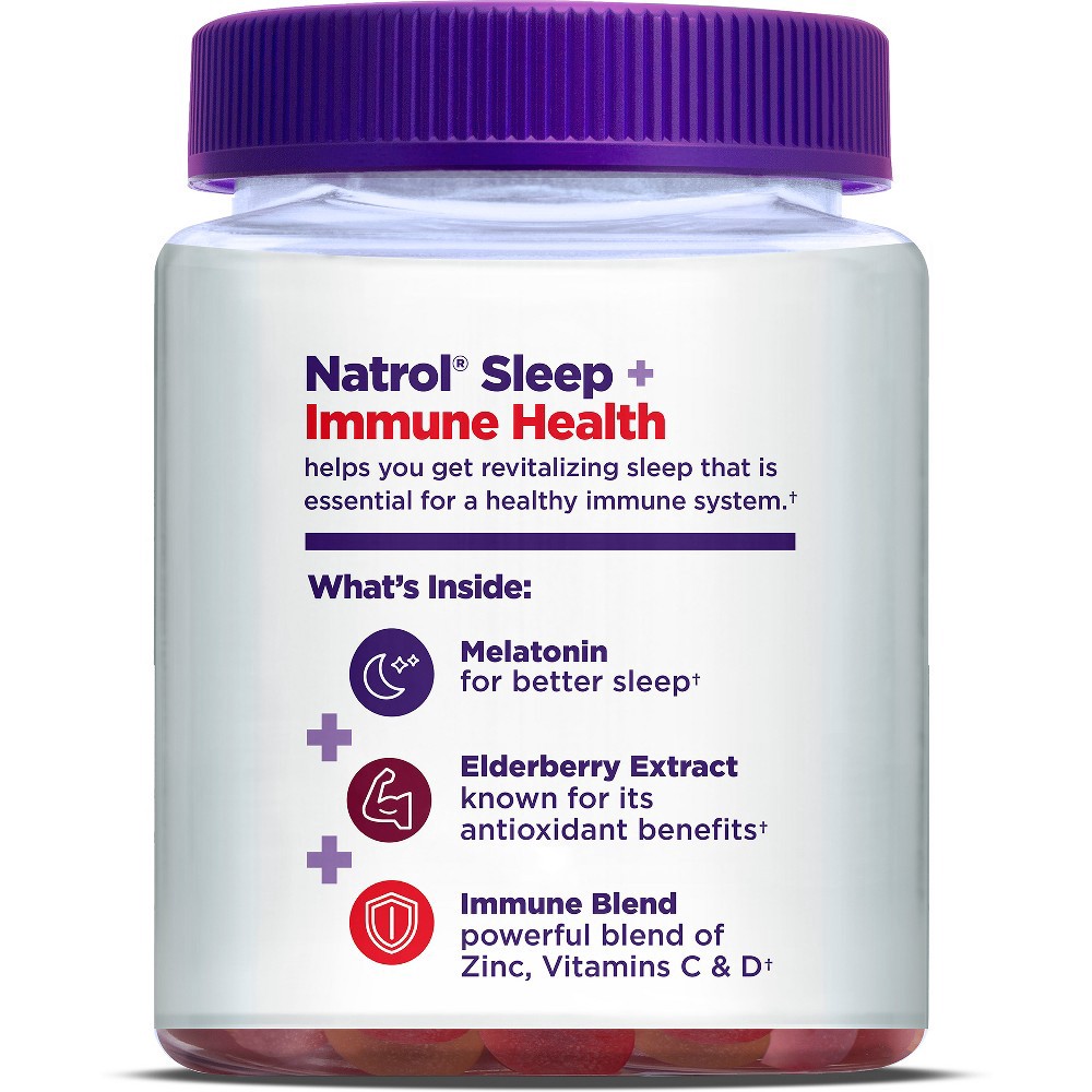 slide 2 of 5, Natrol Sleep + Immune Health Sleep Aid Gummies - Berry - 50ct, 50 ct