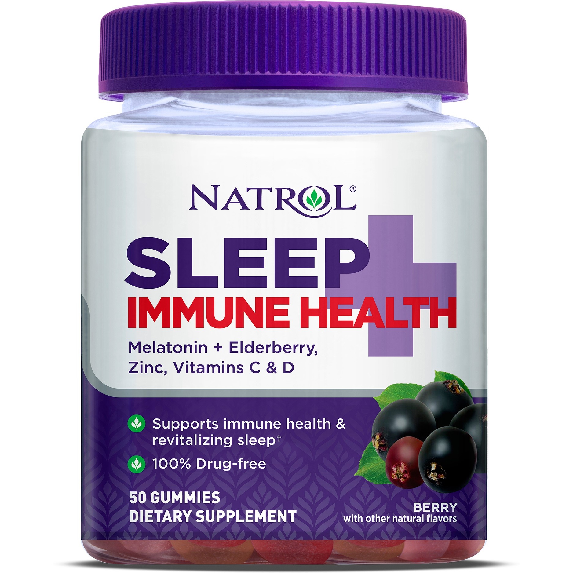 slide 1 of 5, Natrol Sleep + Immune Health Sleep Aid Gummies - Berry - 50ct, 50 ct